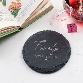Personalised Slate Coaster 50th Birthday Gift For Mum Her, 2 of 9