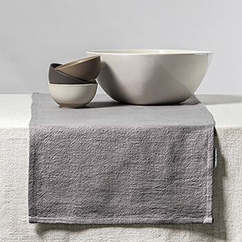 Stonewashed 100% Linen Table Runner Light Grey, 4 of 5