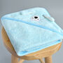 Personalised Puppy Blue Hooded Baby Towel, thumbnail 1 of 5