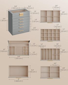 Six Layer Jewellery Box Glass Lid Organiser, 2 of 7