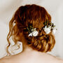 Lola Eucalyptus Dried Flower Wedding Bridal Hair Pins, thumbnail 2 of 3