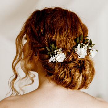 Lola Eucalyptus Dried Flower Wedding Bridal Hair Pins, 2 of 3