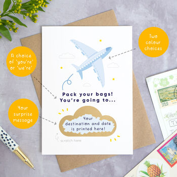 Personalised Aeroplane Travel Scratch Card, 4 of 9
