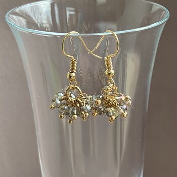 Gold Plated Smoky Quartz Bead Earrings, 7 of 8