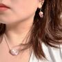 Silver Pink Baroque Pearl Necklace, thumbnail 5 of 6