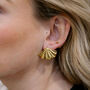 Concertina Earring In Gold, thumbnail 3 of 4