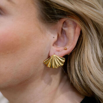 Concertina Earring In Gold, 3 of 4