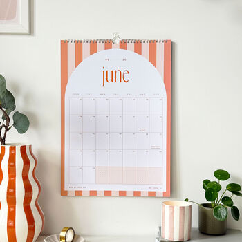 2026 A4 Or Large A3 Monthly Wall Calendar | Candy Stripes, 8 of 10