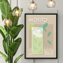 Mojito Cocktail Print Four Colour Options, thumbnail 7 of 8