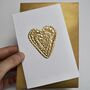 Handmade Card With Wavy Gold Foil Heart, thumbnail 1 of 4