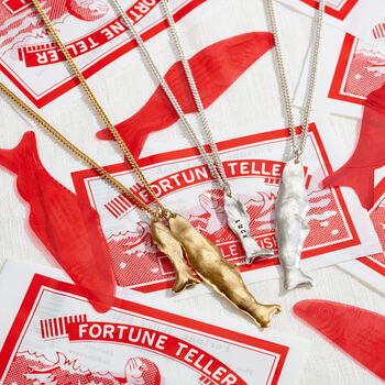 Personalised Small Fortune Fish Pendant Necklace, 2 of 8