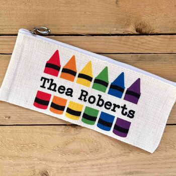 Personalised Colourful Crayon Pencil Case, 2 of 2