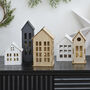 Window Scaping Houses With Lights Black, White And Wood, thumbnail 1 of 2