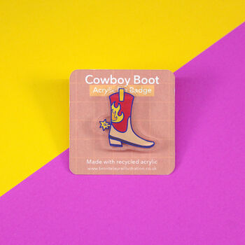 Recycled Acrylic Cowboy Boot Brooch, 3 of 5