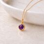 Personalised Gold Plated Sterling Silver February Birthstone Amethyst Pendant Necklace, thumbnail 3 of 10