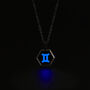 Gemini Zodiac Glowing Pendant Necklace With Uv Keyring Torch, thumbnail 11 of 12