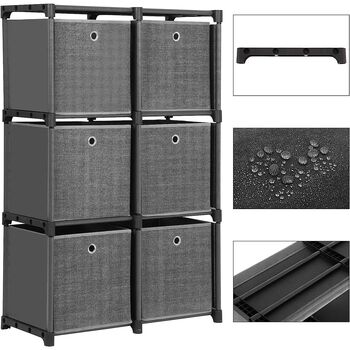 Six Cubes Storage Boxes Ladder Storage Organiser Unit, 7 of 9