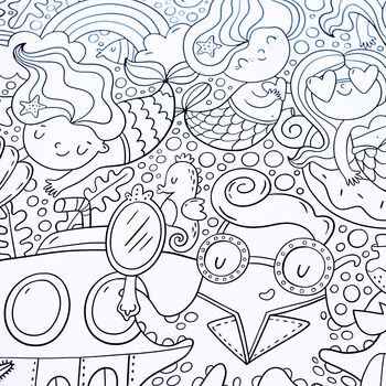 Mermaid Colour In Poster Giant Children's Activity, 4 of 6