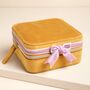 Velvet Square Travel Jewellery Case With A Bow, thumbnail 3 of 10