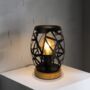 Black Metal Wooden Based Table Lamp, thumbnail 2 of 6
