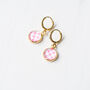 Pink And White Checkerboard Earrings, thumbnail 4 of 6