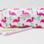 Handmade Quilted Flamingo Pencil Case, thumbnail 3 of 5