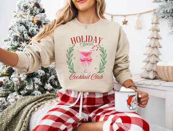 Holiday Spirit Cocktail Club Christmas Sweatshirt, 5 of 7
