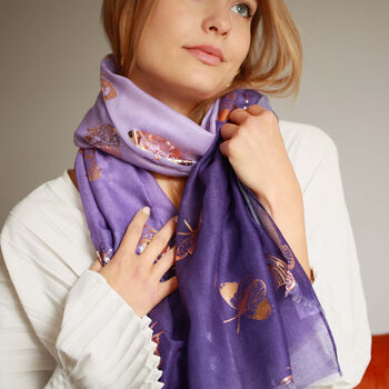 British Butterflies Rose Gold Foil Scarf, 5 of 12