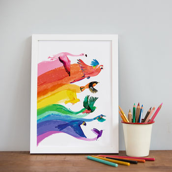 Rainbow Pride Birds Art Print, 2 of 4