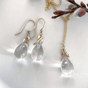 Willow Twig Drop Earrings With Crystal Quartz, 3 of 6