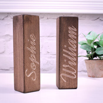 Personalised Name Wooden Tealight Candle Holders, 2 of 4