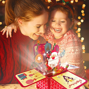 Light Up Musical Pop Up Christmas Card With Santa, 5 of 8