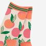 Womens Peach Print Bamboo Socks, thumbnail 3 of 4