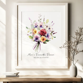 Mother's Day Personalised Watercolour Birth Flowers Print, 2 of 3