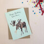 Birthday Moose Hand Painted Card, thumbnail 1 of 2