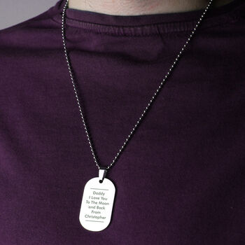 Personalised Classic Stainless Steel Dog Tag Necklace, 6 of 6