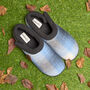 Alfie Blue Check Mens Slippers Indoor/Garden Shoes, thumbnail 1 of 8