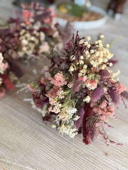 Blush And Burgundy Dried Flower Bouquet, 5 of 6