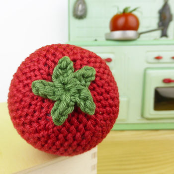 Tomato Soft Toy Crochet Fruit, 6 of 8