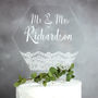 Personalised Wedding Cake Topper With Lace Design, thumbnail 7 of 9
