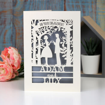 Personalised Papercut Couple Engagement Card, 4 of 6