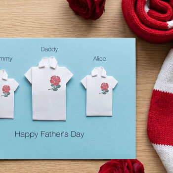 Personalised England Rugby Team Shirts Card, 3 of 6