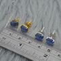 Kyanite Stud Earrings: Sterling Silver Or Gold, thumbnail 6 of 6