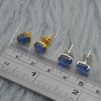 Kyanite Stud Earrings: Sterling Silver Or Gold, 6 of 6