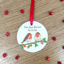 Robin Couple Personalised Memorial Christmas Decoration, thumbnail 3 of 7