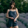Black Linen Pyjamas | Cami And Shorts Set, thumbnail 4 of 12