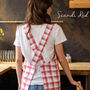 Blue Check Canvas Pinafore Apron For Artist, thumbnail 6 of 12