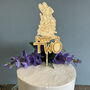 Personalised Bunny Rabbit Wooden Name Age Cake Topper, thumbnail 4 of 4