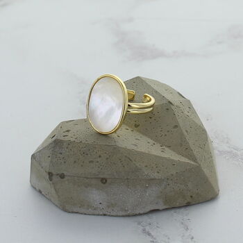 Gold Plated Sterling Silver Shell Statement Ring, 2 of 3