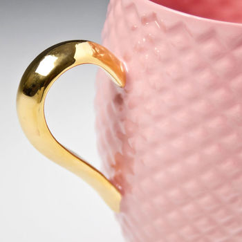 Pastel Pink Coffee Mug With Gold Handle, 7 of 12